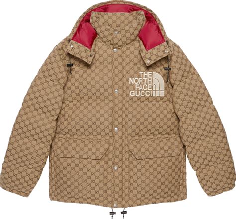 The North Face x Gucci jacket in orange and beige 